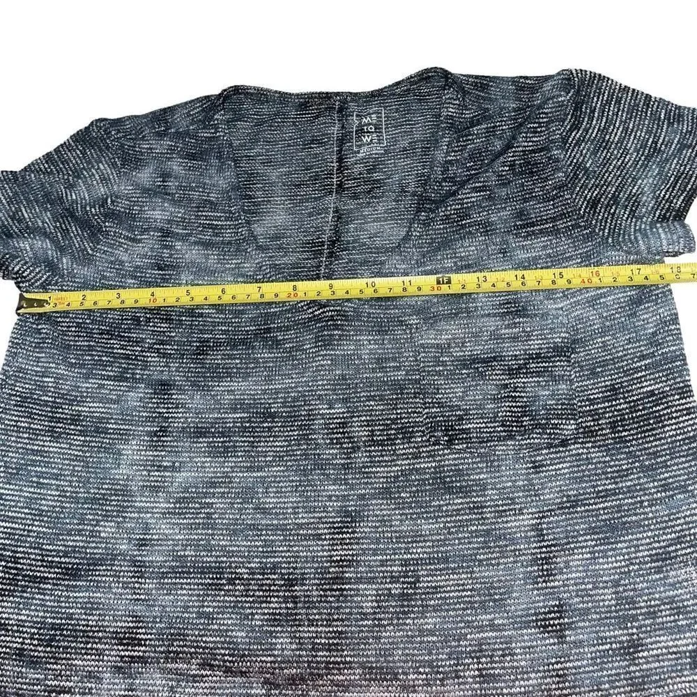 Me‎ to We Navy/Grey Marbled Knit Crop Top - Size Medium - Picture 6 of 8